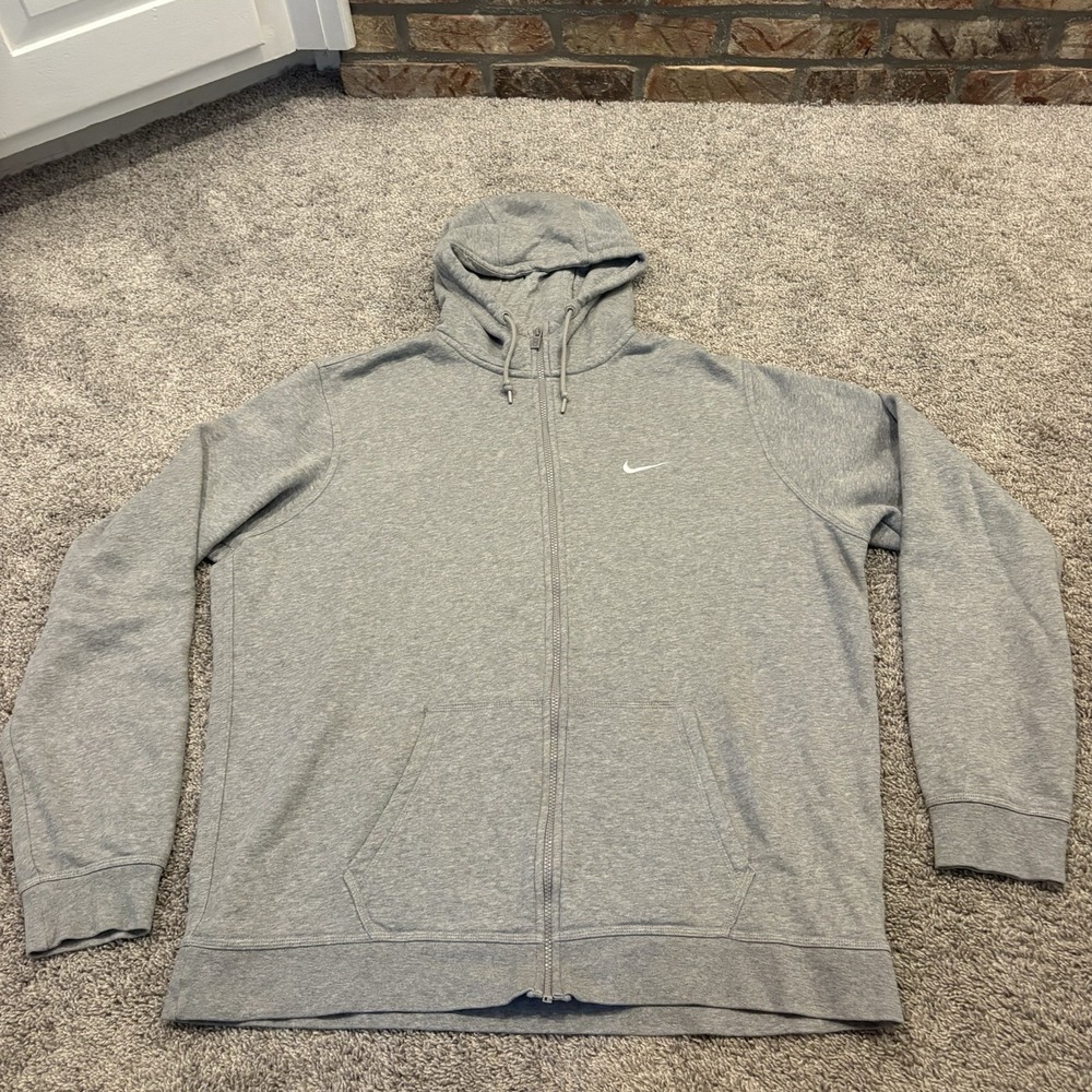 Nike Sportswear Mens Gray Club Fleece Full-Zip Hoodie 611456-063 2XL TALL / 2XLT